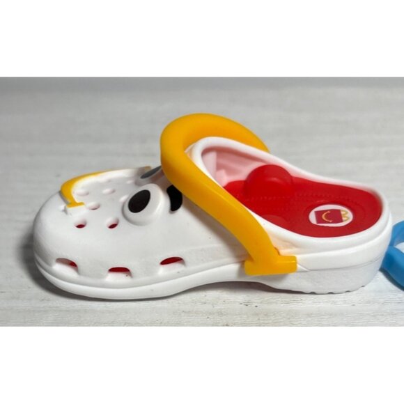 Crocs McDonalds Happy Meal Toy White Shoe Keychain Yellow Handle & Blue Ring - Picture 5 of 8